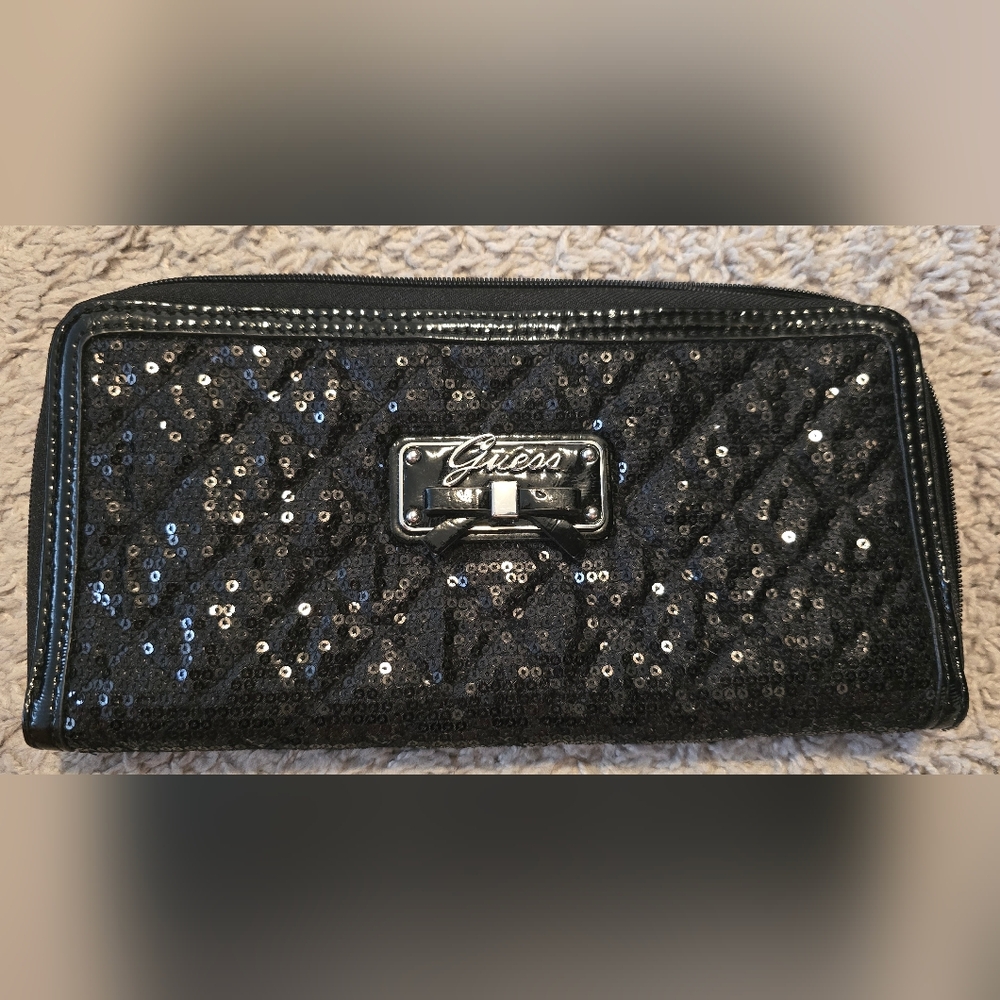 Guess Black Sequin Evening Bag